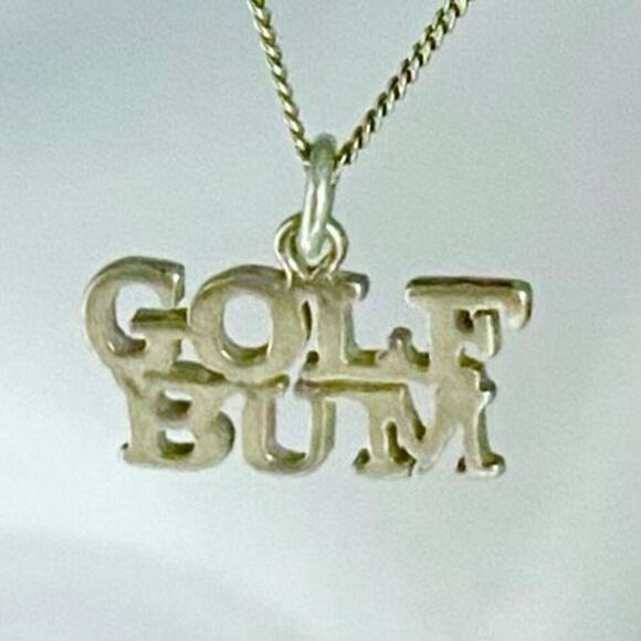 ALA Sterling 925,Silver “Golf Bum” Pendant & 16” Sterling Chain - Picture 1 of 9